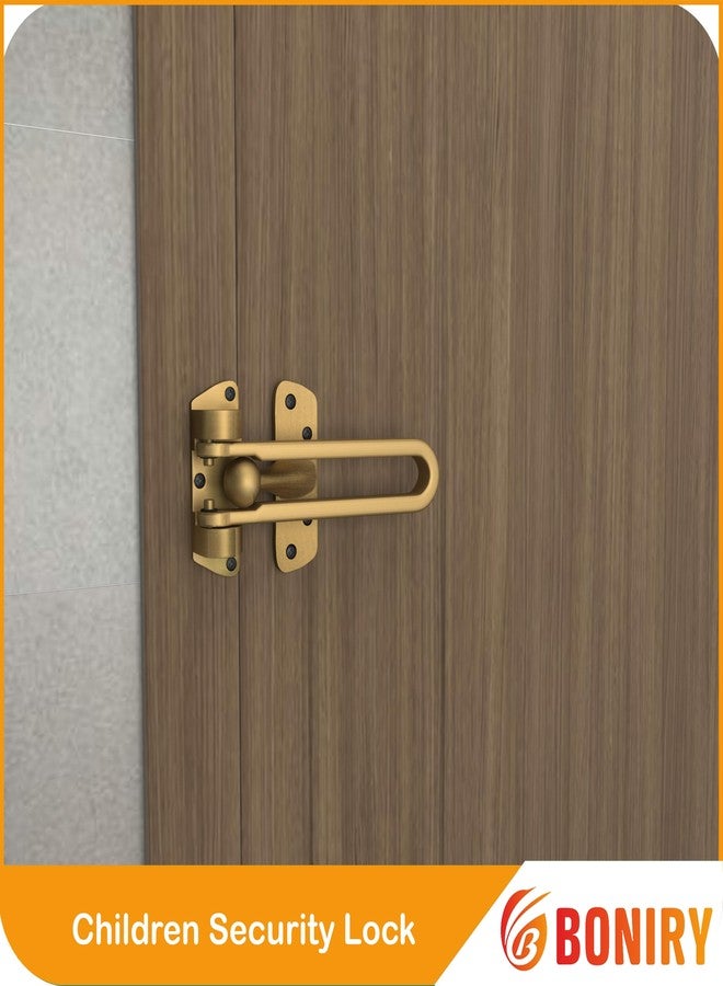 Boniry Heavy Duty Security Door Lock | Anti-Theft Door Guard Latch for Front and Inside Door | Ideal for Home,Office (Brass) - Image 4